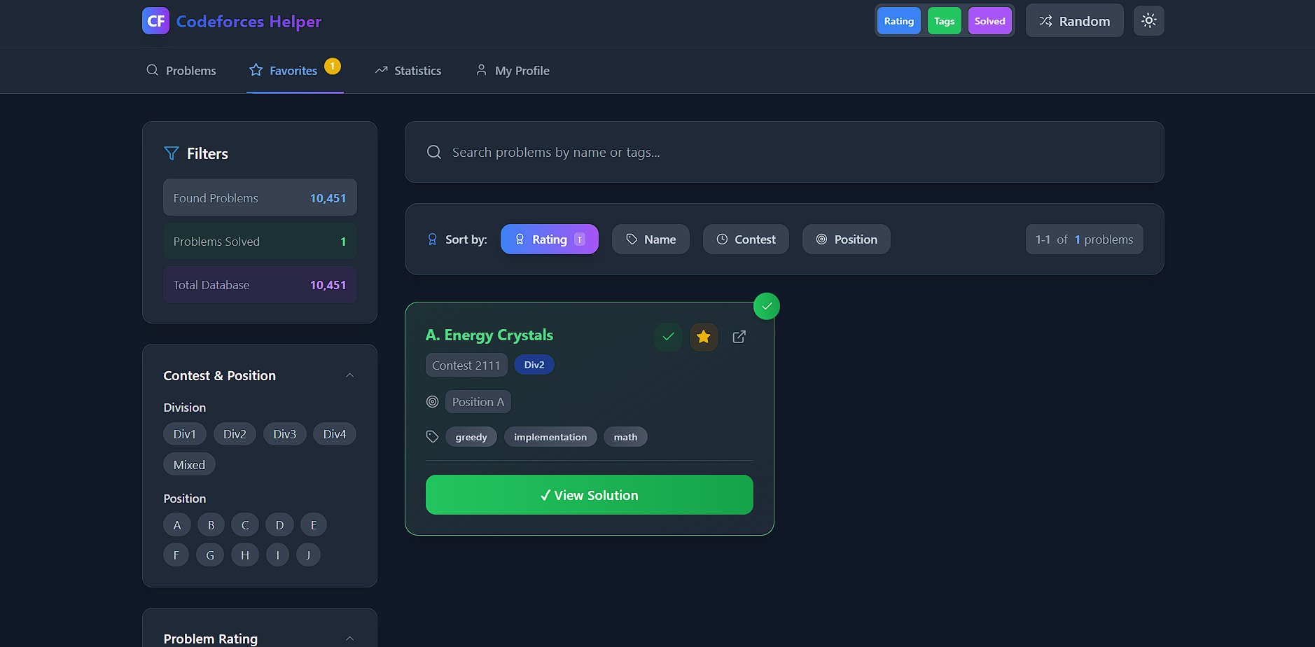 Codeforces Helper screenshot 2